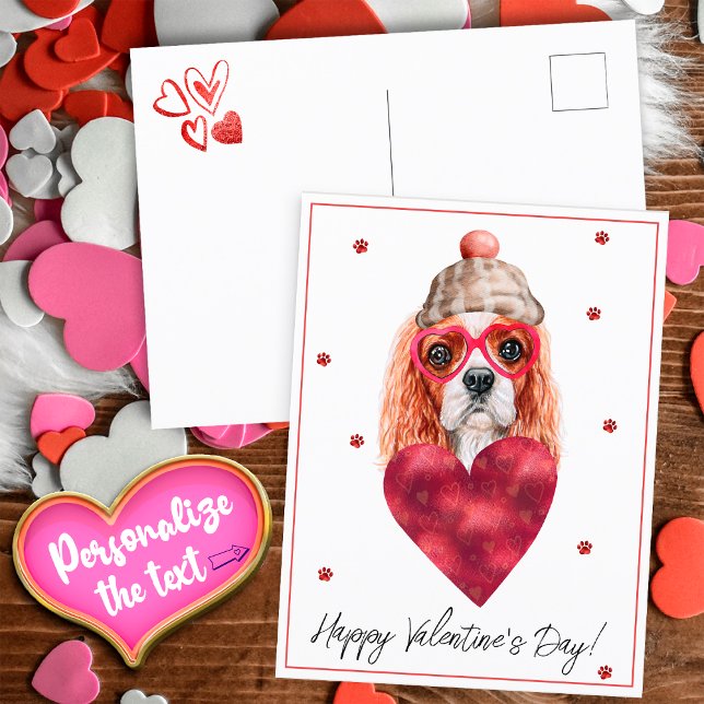 Hund älskare Valentine Gift Cavalier Kung spanjor Helg Vykort (Skapare uppladdad)