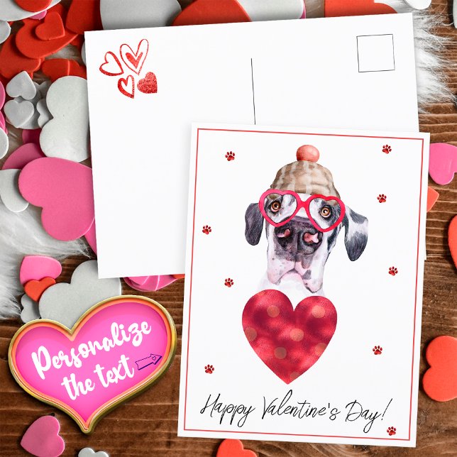 Hund älskare Valentine Gift Great dane Helg Vykort (Skapare uppladdad)