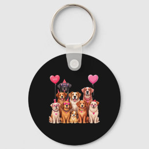 Hund älskare Valentines day som är närvarande för Nyckelring