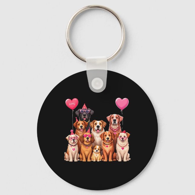Hund älskare Valentines day som är närvarande för  Nyckelring (Framsida)
