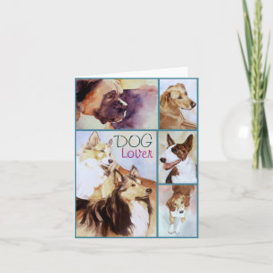 Hund älskare Watercolor Porträtt Notecards Kort