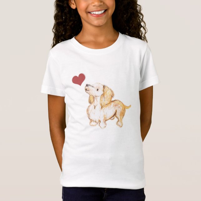 hund älskare Winnie taxungdomskjortan T Shirt (Framsida)