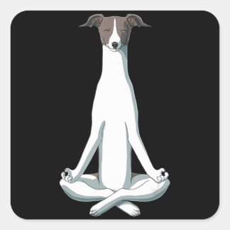 Hund älskare | Yoga Italienska Greyhound Fyrkantigt Klistermärke
