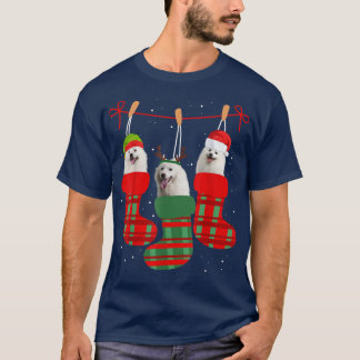 Hund American Eskimo jul Socks Funny Julafton Paj T Shirt