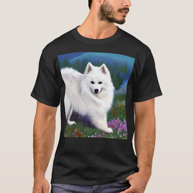 Hund American Eskimo T Shirt (Framsida)