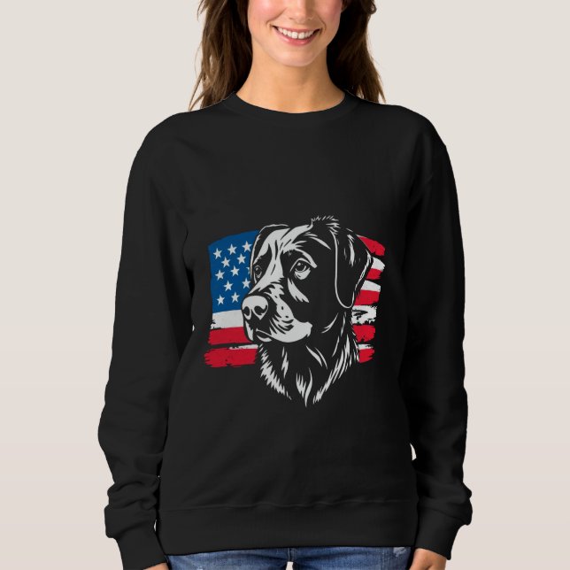 Hund American Flagga T Shirt (Framsida)
