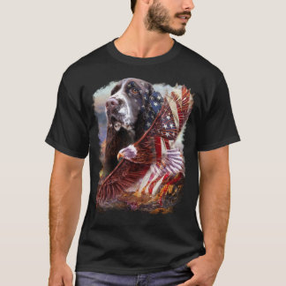 Hund and Eagle Flagga America Classic Vintage T Shirt