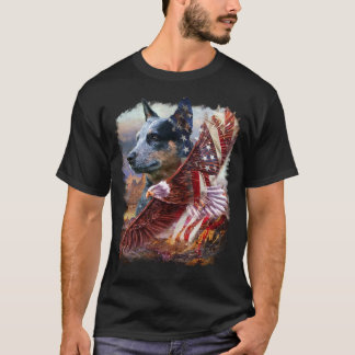 Hund and Eagle Flagga America Classic Vintage T Shirt