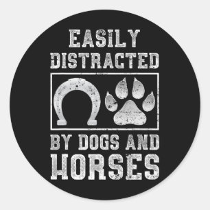 Hund Animal Lover  Horse Rider Gift Runt Klistermärke