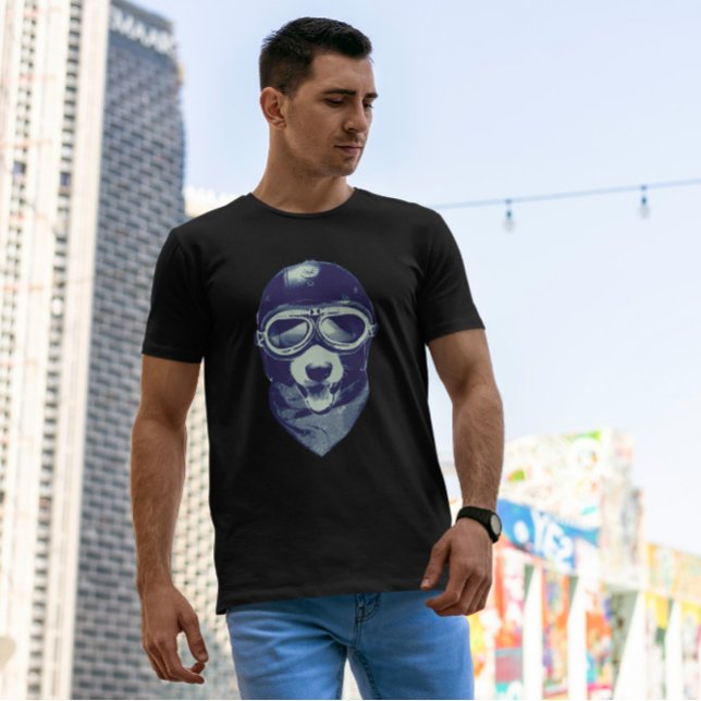 Hund Animal Motorcykel Helmet T Shirt (Skapare uppladdad)