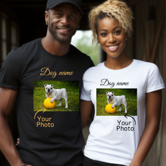 Hund Anpassa Namn, ditt eget Hund Namn och foto T Shirt