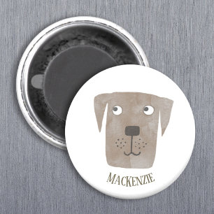 Hund anpassade namn för Chocolate Labrador Retrie Magnet