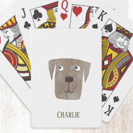 Hund anpassade namn för Chocolate Labrador Retriev Casinokort