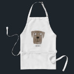 Hund anpassade namn för Chocolate Labrador Retriev Förkläde<br><div class="desc">En söt vattenfärgsmålning av en Chocolate Labrador Retriever-hund. Anpassa genom att ändra eller ta bort namn.</div>