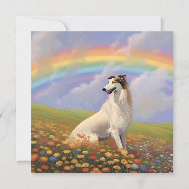 Hund Anpassat namn för Borzoi Rainbow Bridge Memor (Framsida)