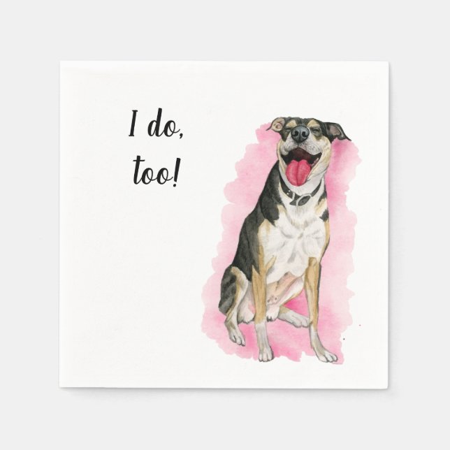 Hund Anpassningsbar Cocktail Napkin för Bröllop Pappersservett (Framsidan)