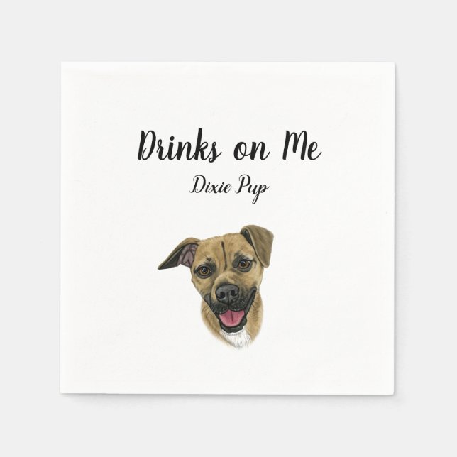 Hund Anpassningsbar Cocktail Napkin Pappersservett (Framsidan)