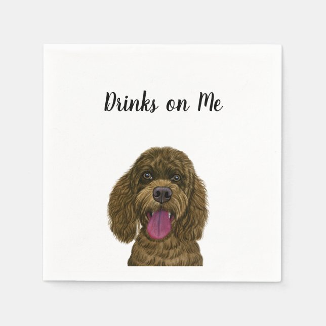 Hund Anpassningsbar Cocktail Napkin Pappersservett (Framsidan)