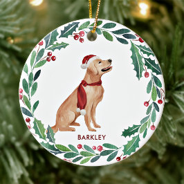 Hund Anpassningsbar Jul Pet Helgdag Golden Retriev Julgransprydnad Keramik
