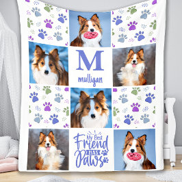 Hund Anpassningsbar Pet 6 Photo Collage Colorful T Fleecefilt