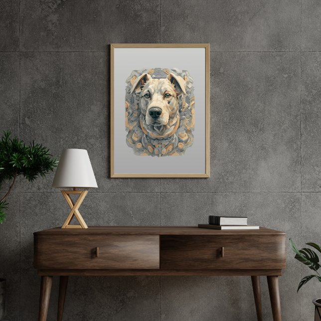 Hund ansikte l beige grått-l-estetisk mosaik [BD-B Poster (Skapare uppladdad)
