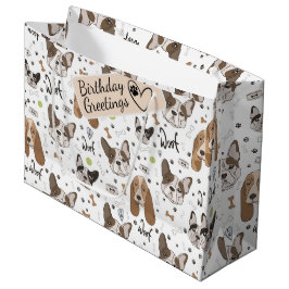 Hund, ansikte och tass sömlösa mönster