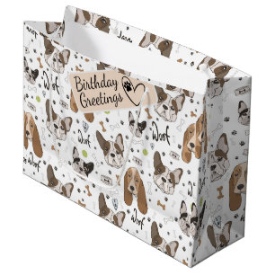 Hund, ansikte och tass sömlösa mönster