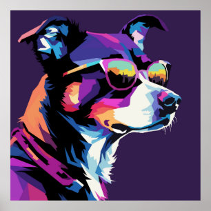 Hund ansikte popkonst poster
