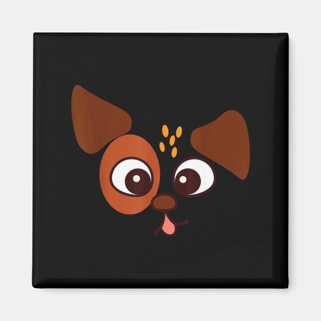 Hund ansikte valp hundälskare Halloween-kostym  Magnet (Framsidan)