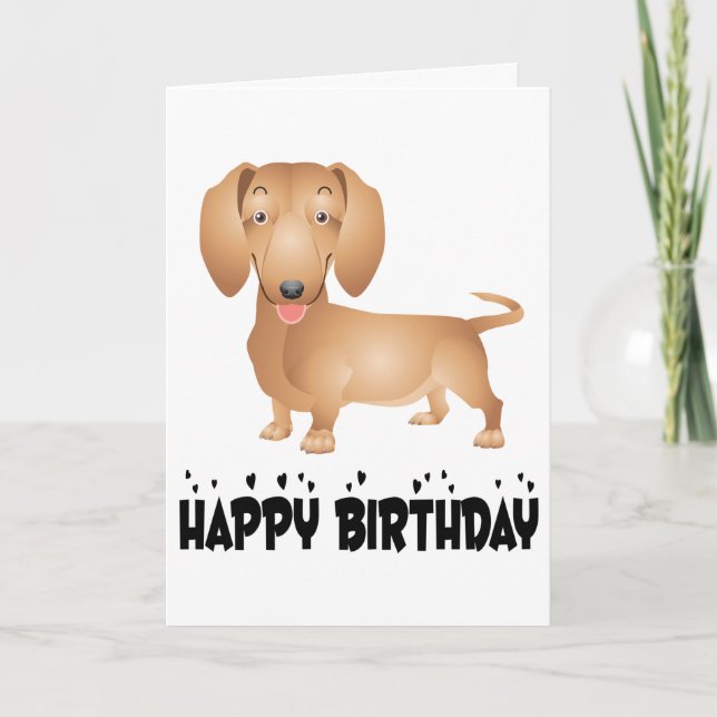 Hund-anteckningskort för grattis på födelsedagen D Kort (Framsida)