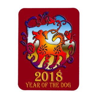 hund år 2018 magnet