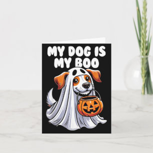 Hund är Boo Ghost Halloween Hundälskare Halloween Kort