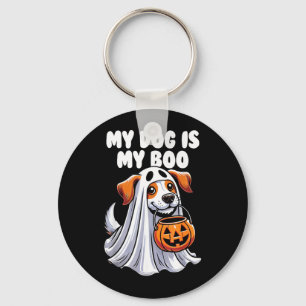 Hund är Boo Ghost Halloween Hundälskare Halloween Nyckelring