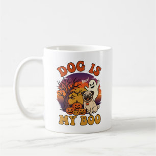 Hund är Boo Halloween Pug Spöke Pumpa_1 Kaffemugg