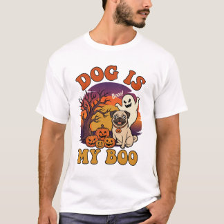Hund är Boo Halloween Pug Spöke Pumpa_1 T Shirt