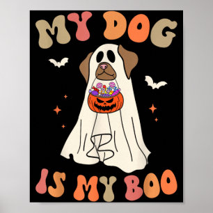 Hund är Boo-spöke läskig Halloween hundälskare Gro Poster