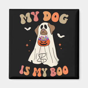 Hund är Boo Spöke Skräckinjagande Halloween Hundäl Magnet