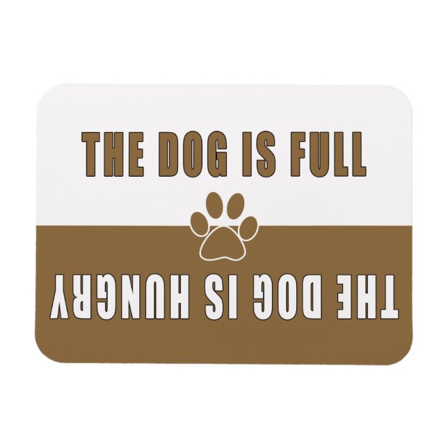 Hund är Fullt-Hungrig ReFIerator Magnet (Horisontell)