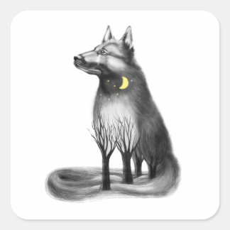 Hund är maskot för det kinesiska nyåret. fyrkantigt klistermärke