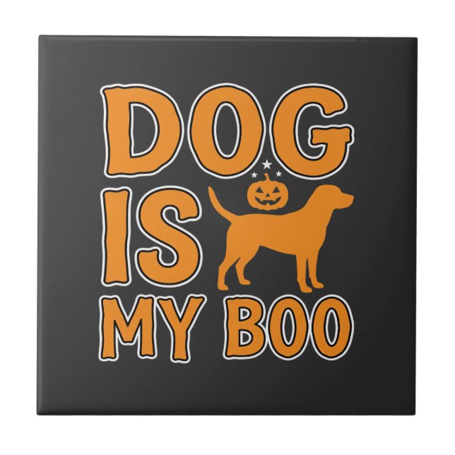 Hund är min Boo Halloween Hund Kakelplatta (Framsidan)