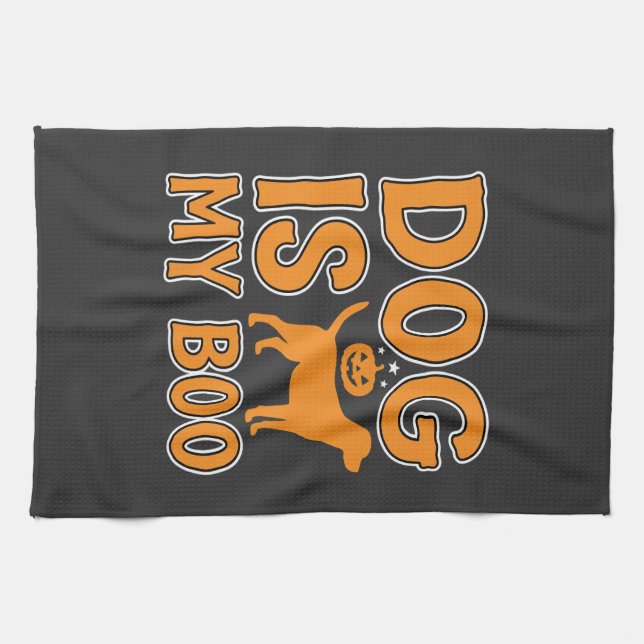 Hund är min Boo Halloween Hund Kökshandduk (Horisontell)