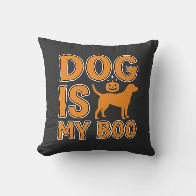 Hund är min Boo Halloween Hund Kudde (Framsida)