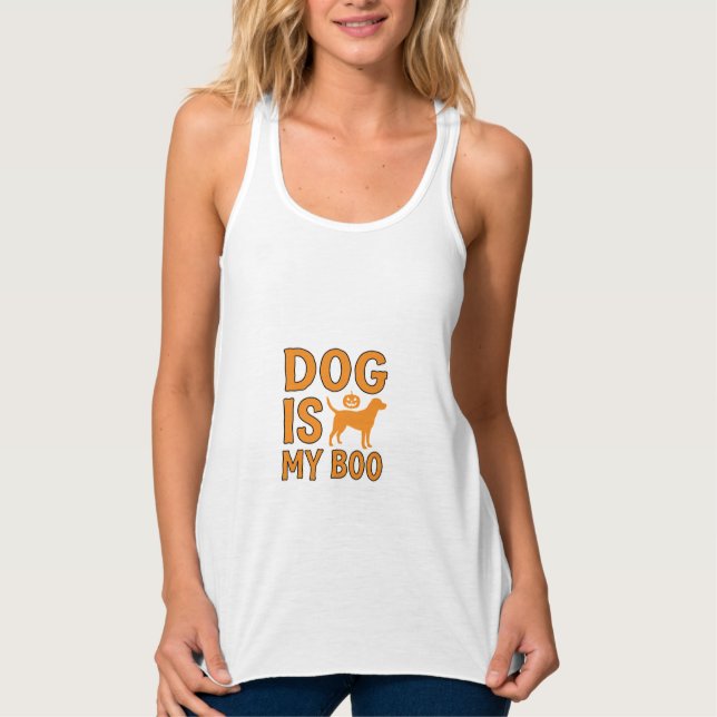 Hund är min Boo Halloween Hund Linne Med Racerback (Framsida)