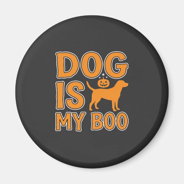 Hund är min Boo Halloween Hund Magnet (Framsidan)