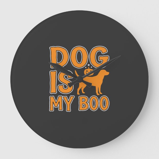 Hund är min Boo Halloween Hund Stor Klocka (Framsida)