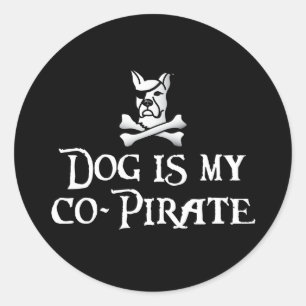 Hund är min partner i Pirat Runt Klistermärke
