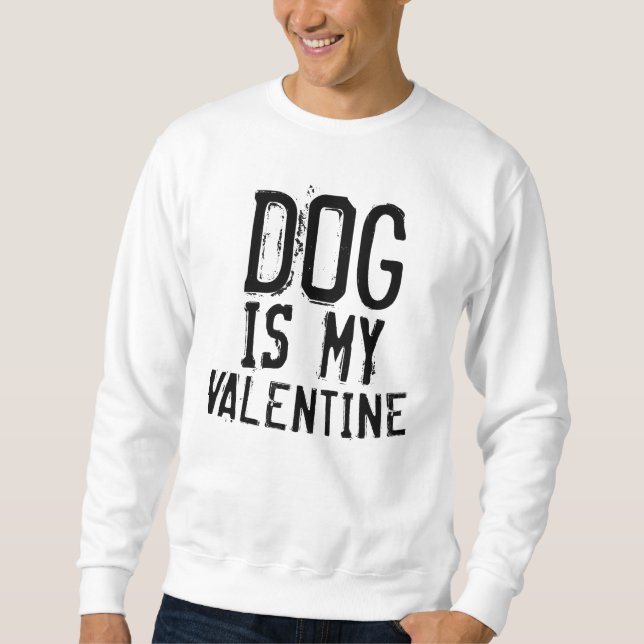 hund är min valentinska rolig lång ärmad tröja (Framsida)