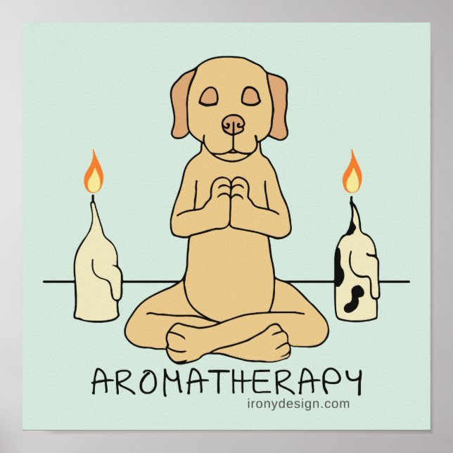 Hund Aromaterapi Meditation Funny Tecknad Poster (Framsidan)