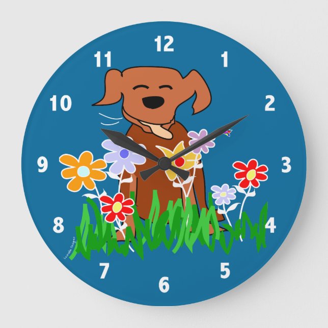 Hund Art Clock Stor Klocka (Framsida)