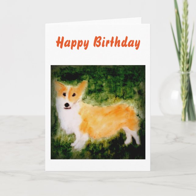 Hund Art Cute Corgi Kort (Framsida)